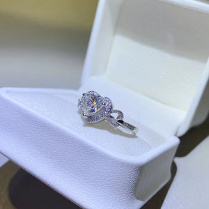 1 Carat Moissanite Sterling Silver Ring